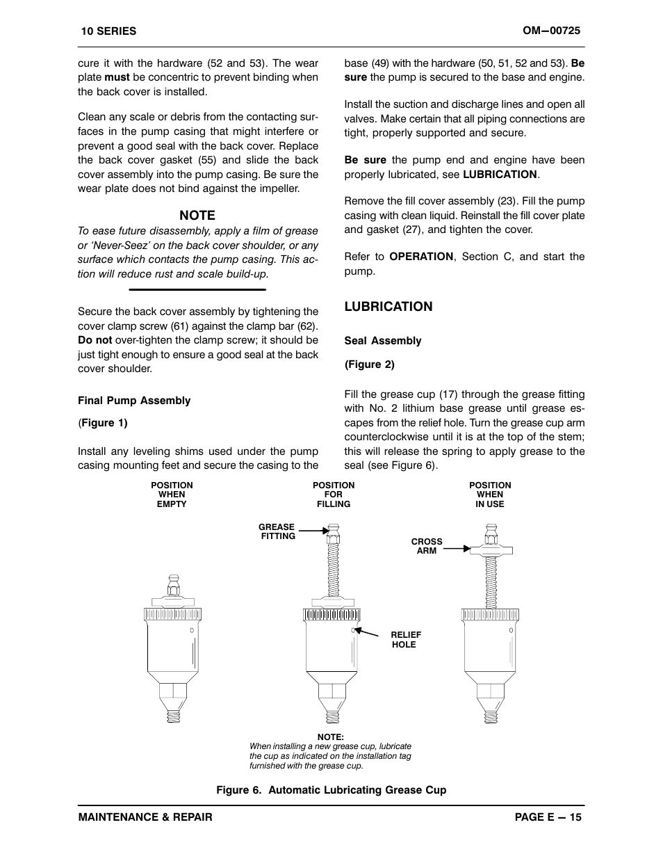 Lubrication | Gorman-Rupp Pumps 16C2-F4L 1237525 thru 1319250 User Manual | Page 39 / 41