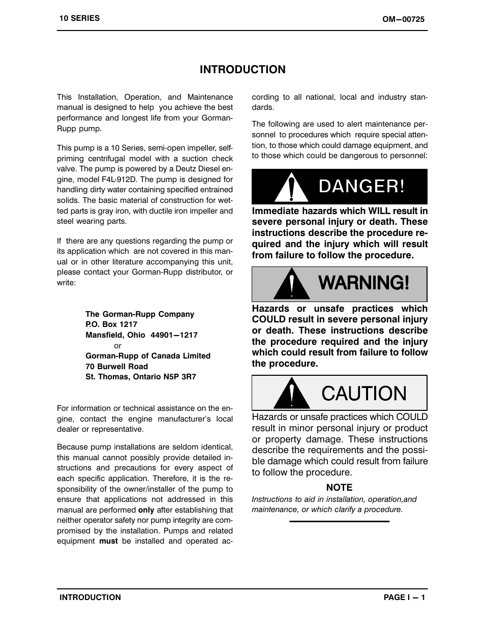 Introduction | Gorman-Rupp Pumps 16C2-F4L 1237525 thru 1319250 User Manual | Page 5 / 41