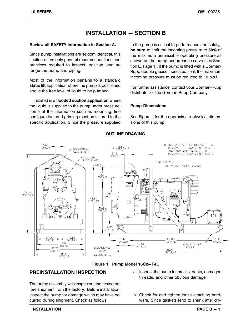 Installation - section b | Gorman-Rupp Pumps 16C2-F4L 1237525 thru 1319250 User Manual | Page 8 / 41