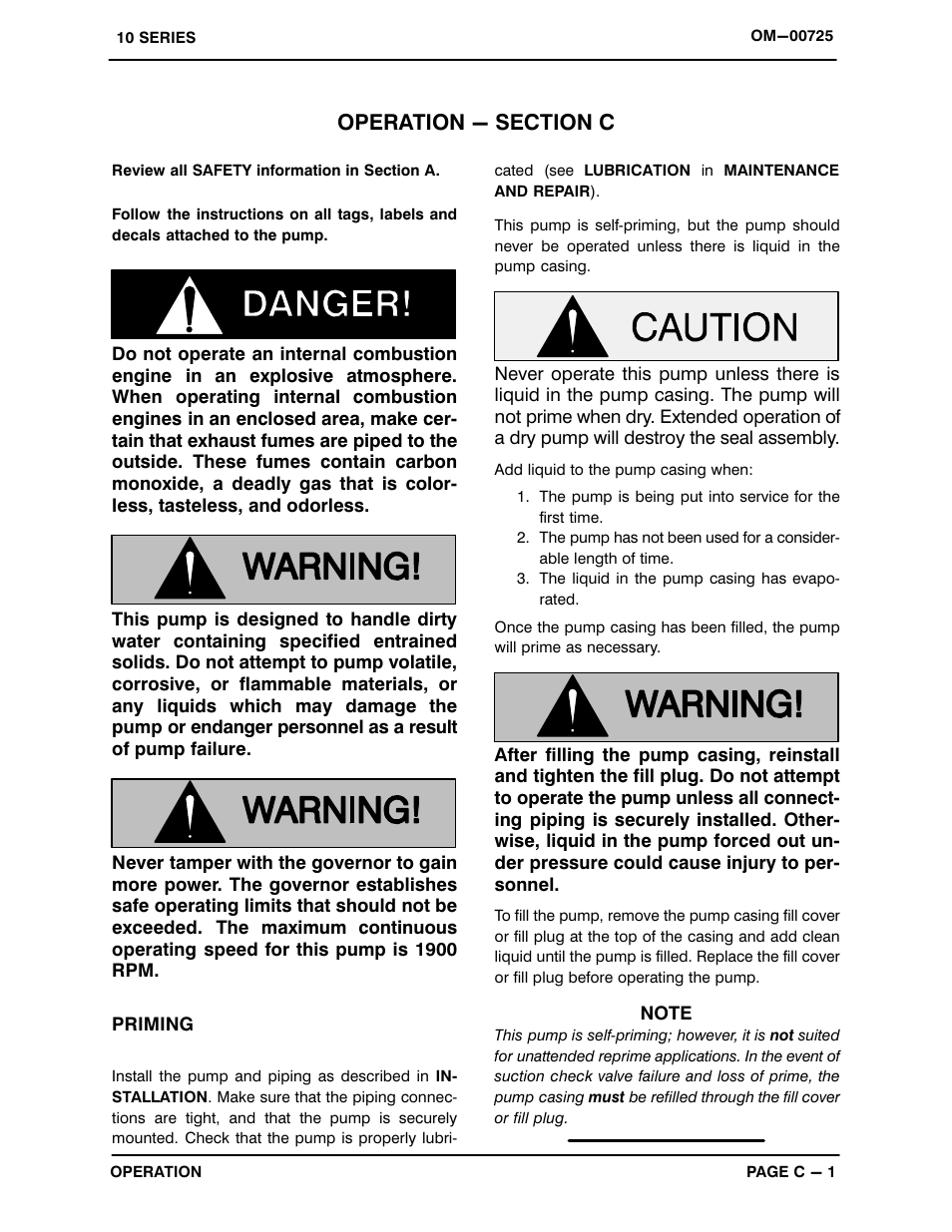 Operation - section c | Gorman-Rupp Pumps 16C2-F4L 1319251 and up User Manual | Page 16 / 39