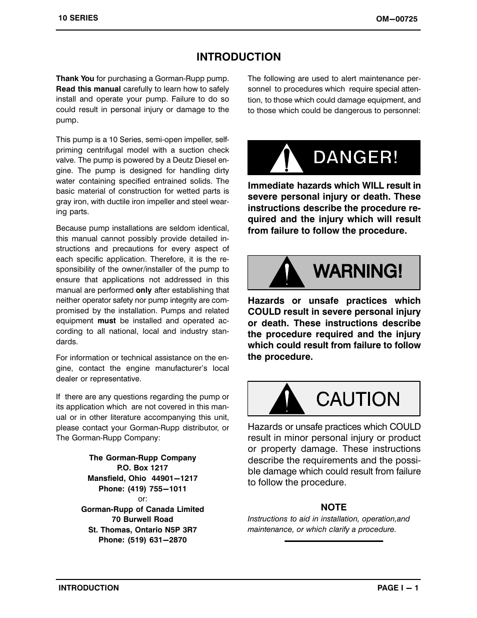 Introduction | Gorman-Rupp Pumps 16C2-F4L 1319251 and up User Manual | Page 5 / 39