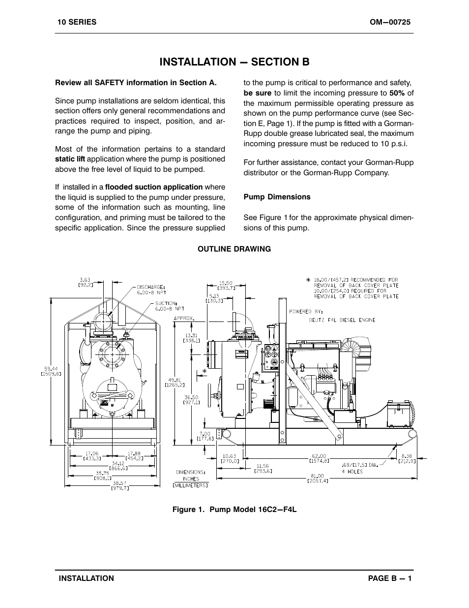 Installation - section b | Gorman-Rupp Pumps 16C2-F4L 1319251 and up User Manual | Page 8 / 39