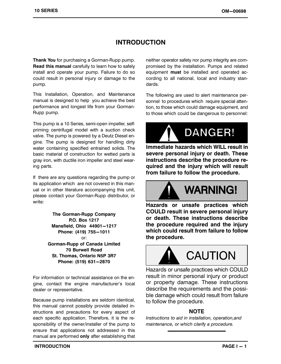 Introduction | Gorman-Rupp Pumps 16A2-F3L 1317807 and up User Manual | Page 5 / 40