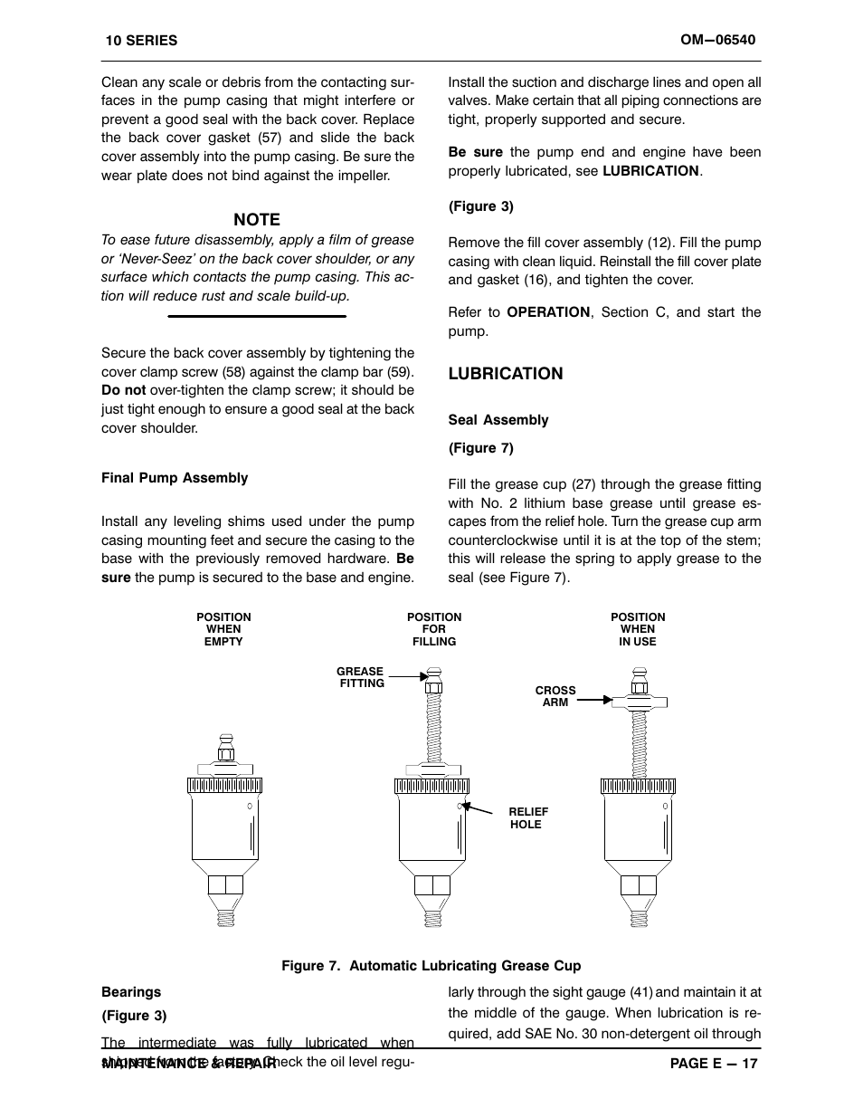 Lubrication | Gorman-Rupp Pumps 16A2-4045T 1514795 and up User Manual | Page 37 / 39