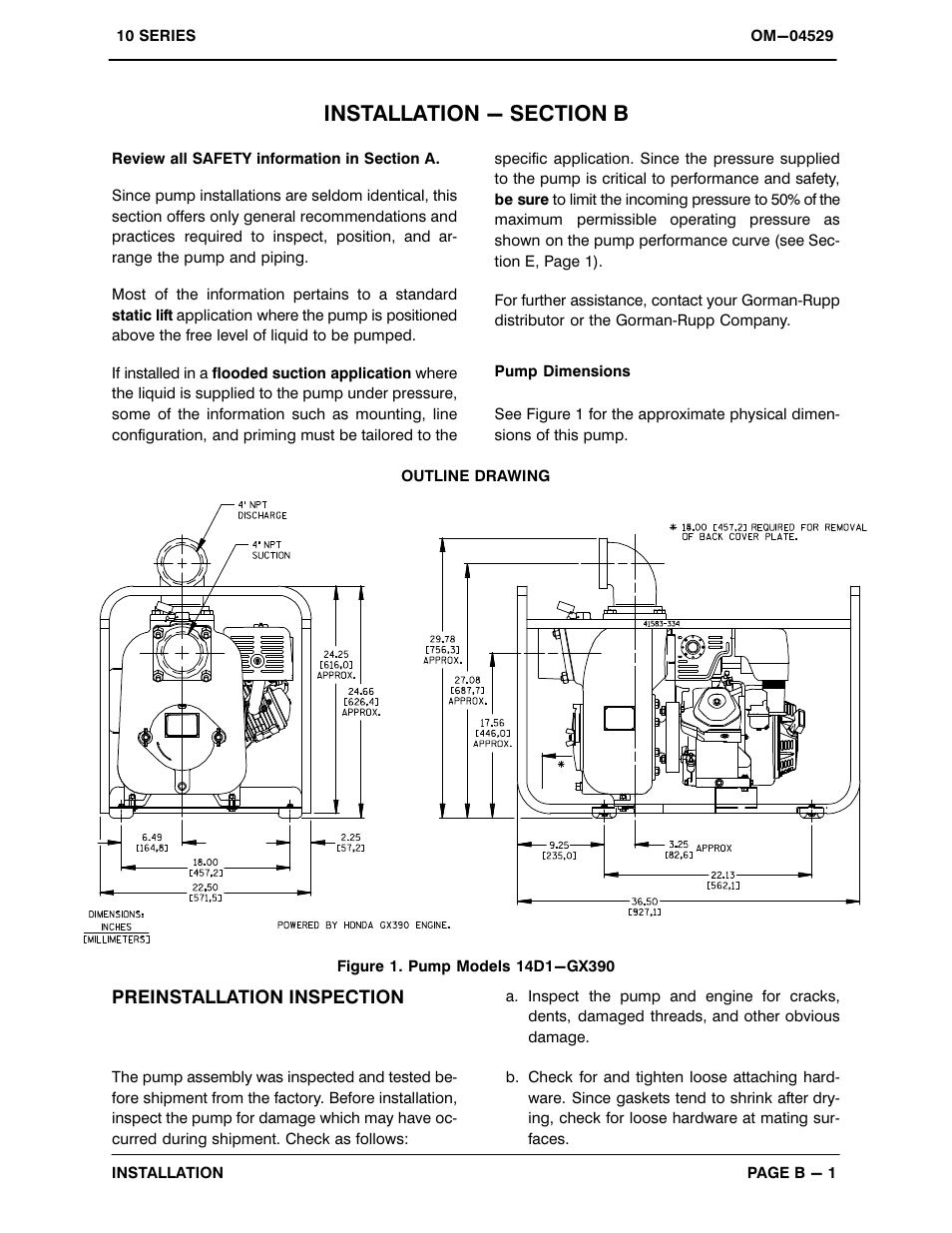 Installation - section b | Gorman-Rupp Pumps 14D1-GX390 1142746 thru 1325667 User Manual | Page 8 / 28