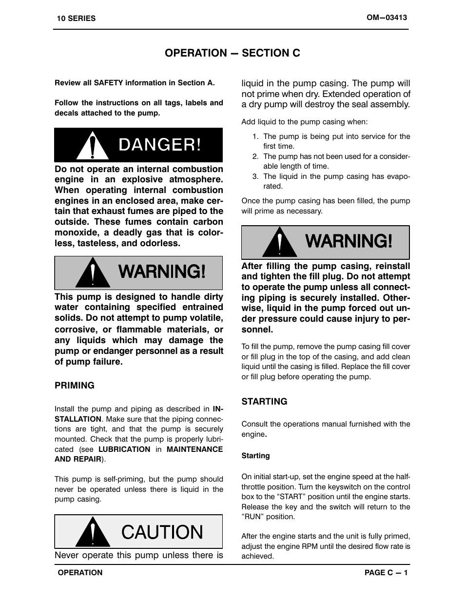 Operation - section c | Gorman-Rupp Pumps 14C20-F3L 1319349 and up User Manual | Page 15 / 37