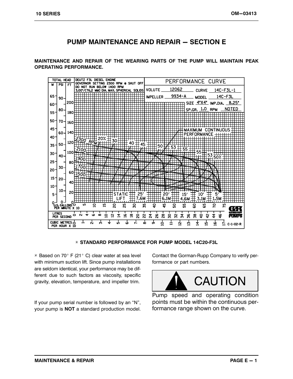 Pump maintenance and repair - section e | Gorman-Rupp Pumps 14C20-F3L 1319349 and up User Manual | Page 22 / 37