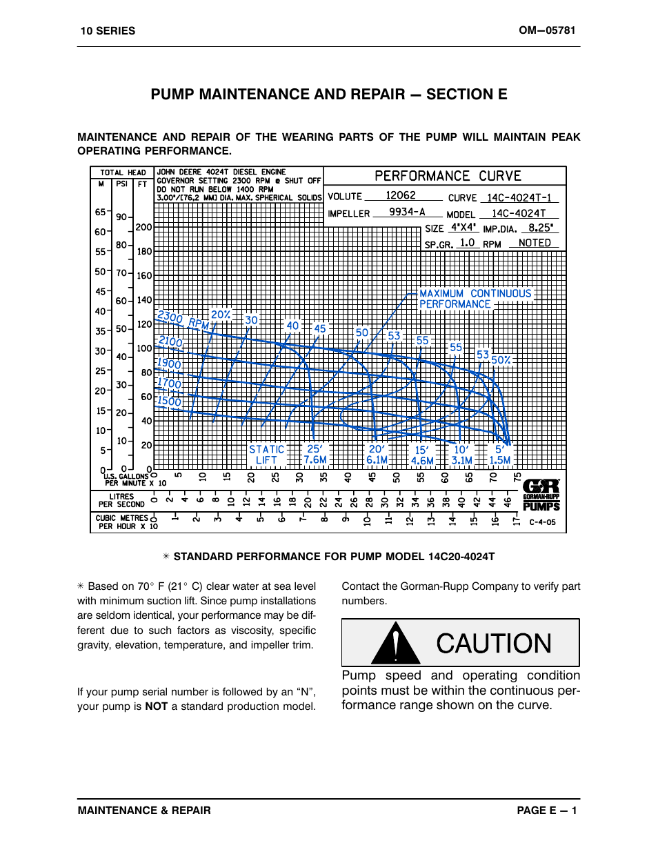 Pump maintenance and repair - section e | Gorman-Rupp Pumps 14C20-4024T 1303140 and up User Manual | Page 23 / 38