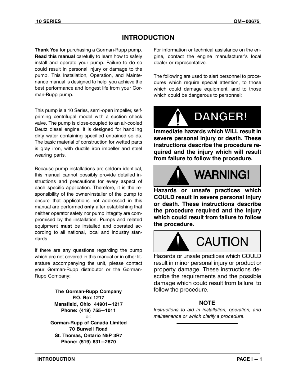 Introduction | Gorman-Rupp Pumps 14C2-F3L 1319322 and up User Manual | Page 5 / 39