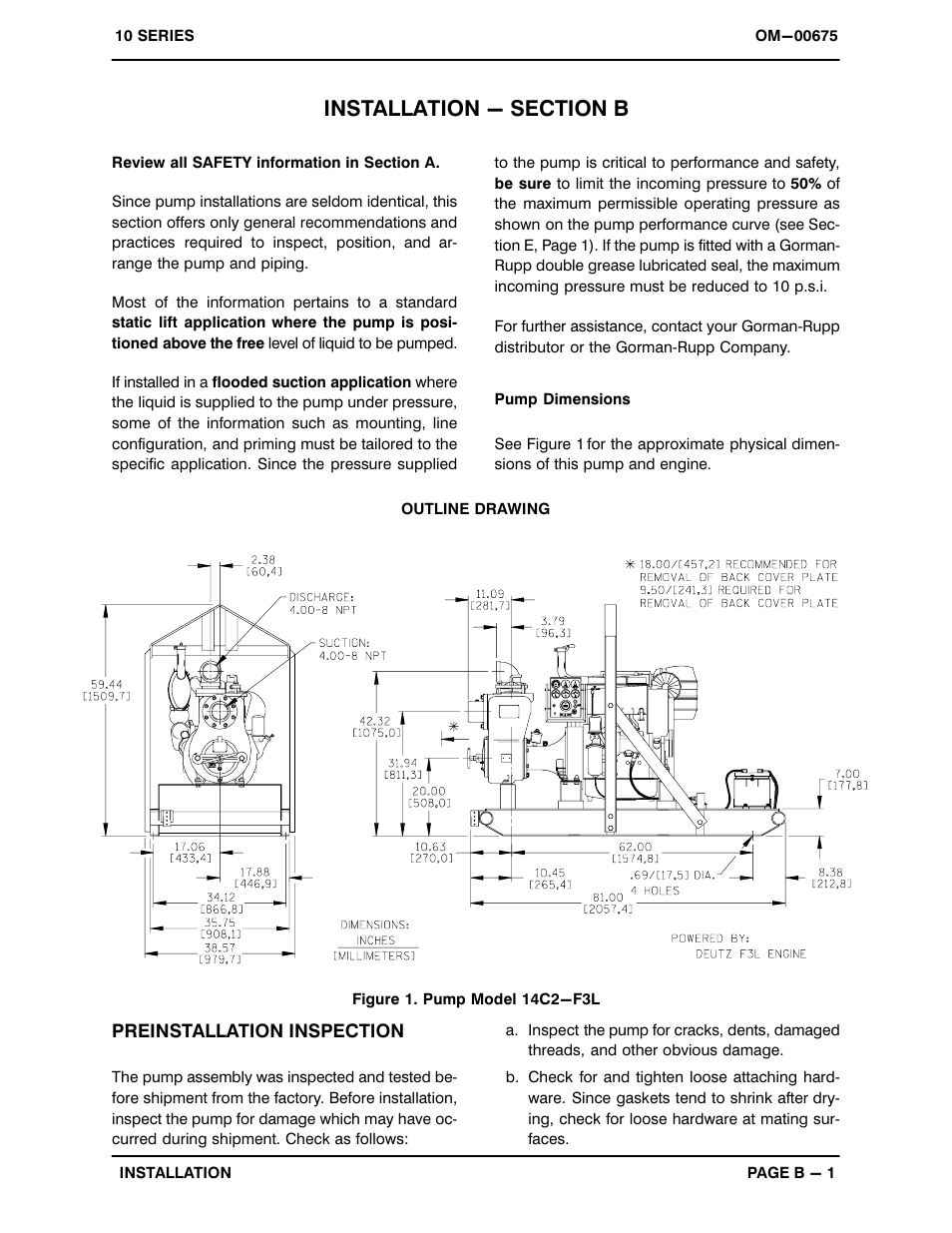 Installation - section b | Gorman-Rupp Pumps 14C2-F3L 1319322 and up User Manual | Page 8 / 39