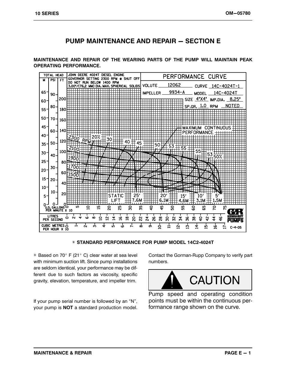 Pump maintenance and repair - section e | Gorman-Rupp Pumps 14C2-4024T 1317426 and up User Manual | Page 23 / 39