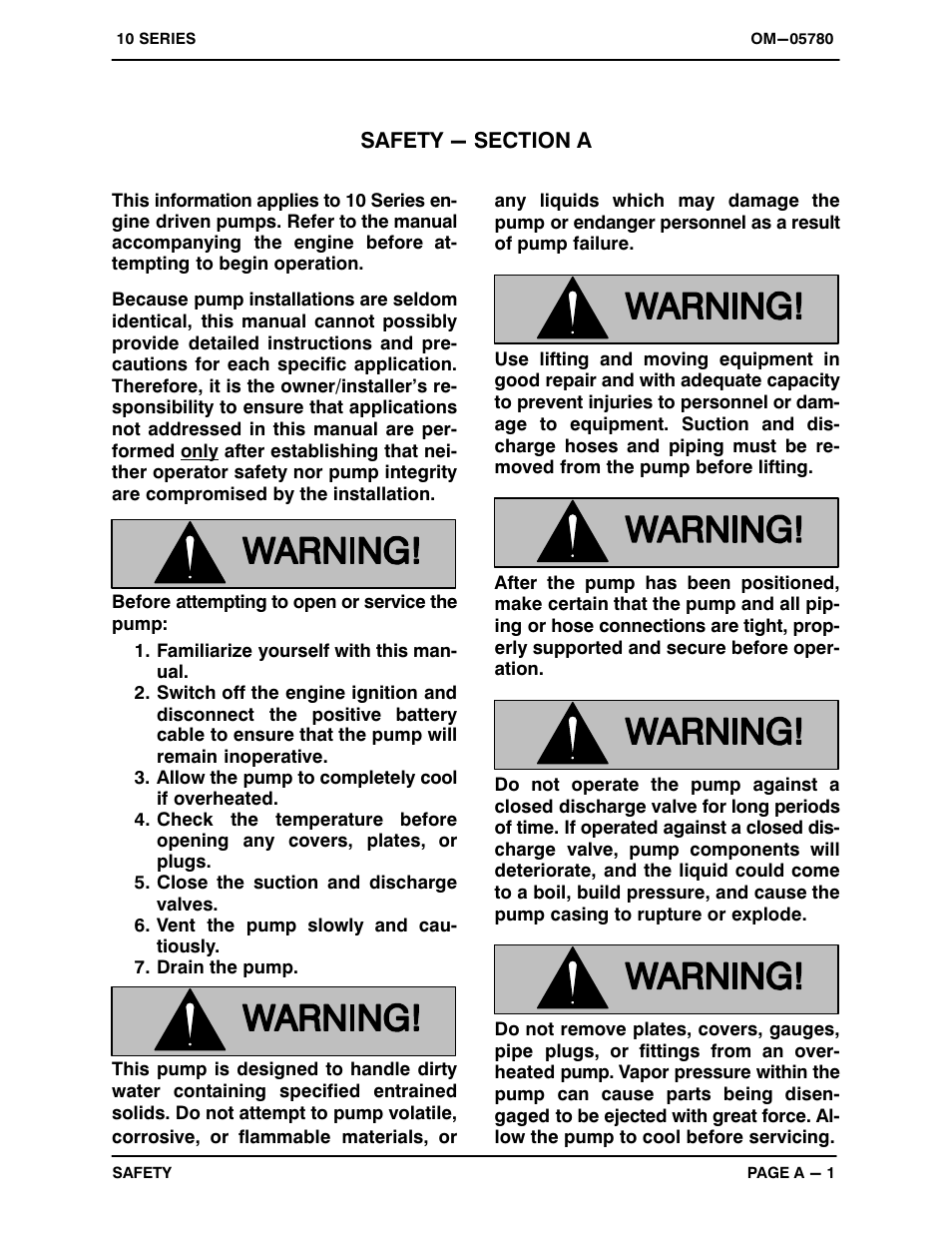 Safety - section a | Gorman-Rupp Pumps 14C2-4024T 1317426 and up User Manual | Page 6 / 39