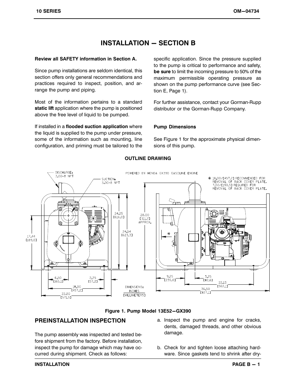 Installation - section b | Gorman-Rupp Pumps 13E52-GX390 1368838 and up User Manual | Page 8 / 29