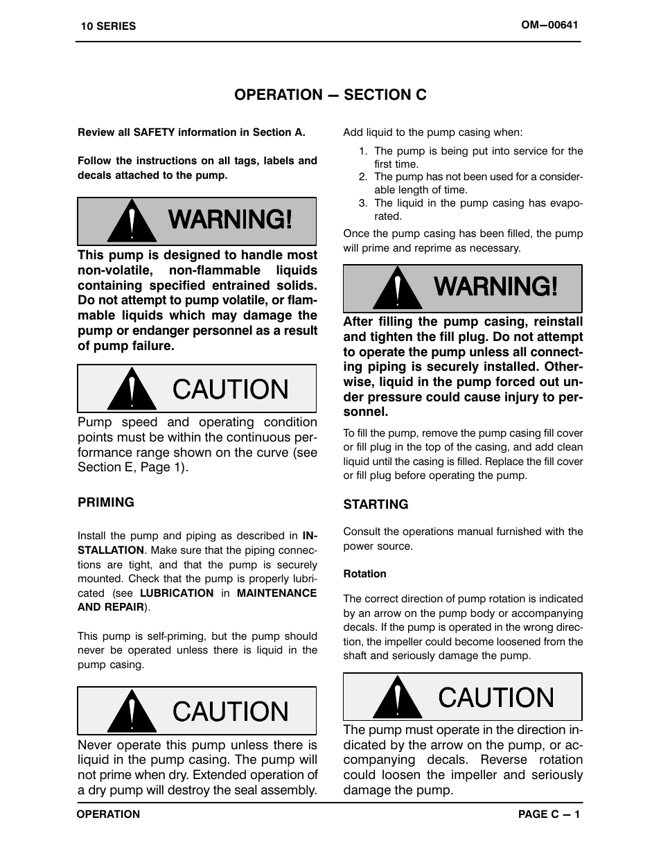 Operation - section c | Gorman-Rupp Pumps 13C20-B 710764 and up User Manual | Page 19 / 35