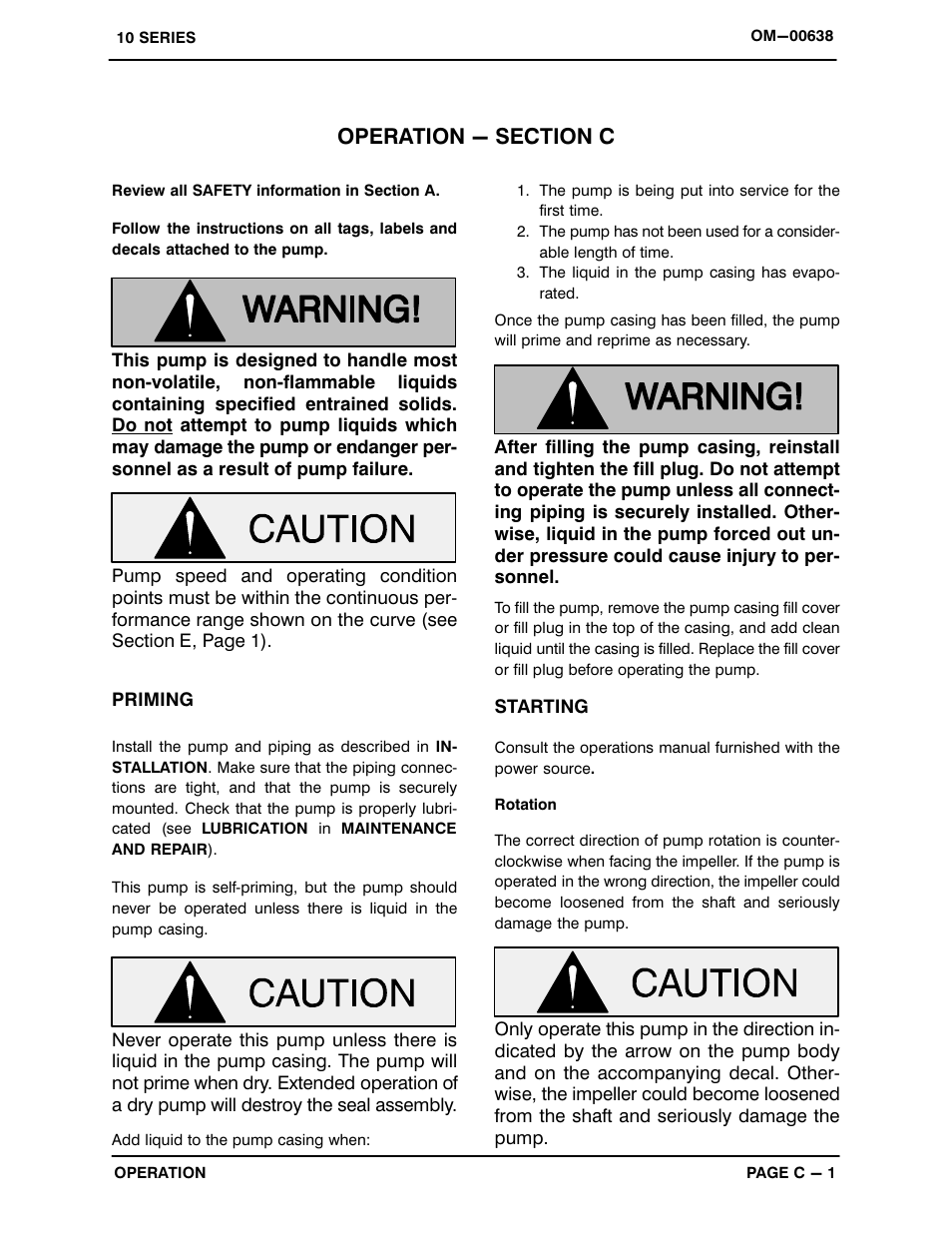 Operation - section c | Gorman-Rupp Pumps 13C2-B 715157 and up User Manual | Page 17 / 34