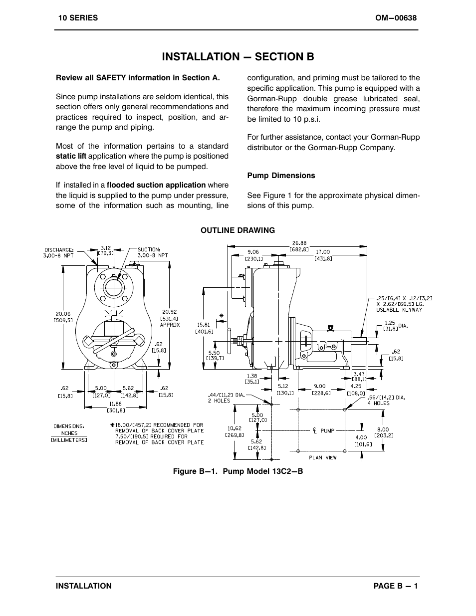 Installation - section b | Gorman-Rupp Pumps 13C2-B 715157 and up User Manual | Page 8 / 34