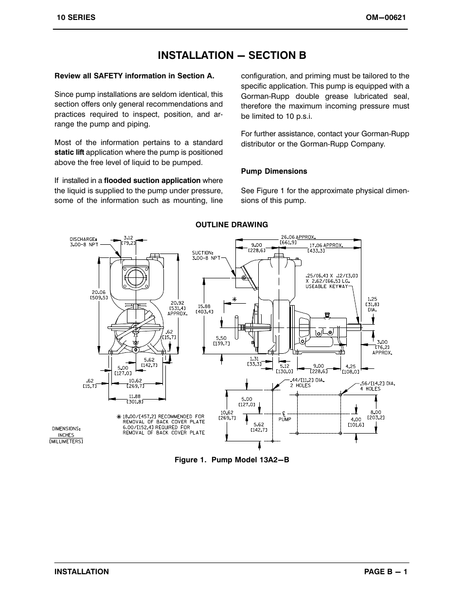 Installation - section b | Gorman-Rupp Pumps 13A2-B 710664 and up User Manual | Page 8 / 35