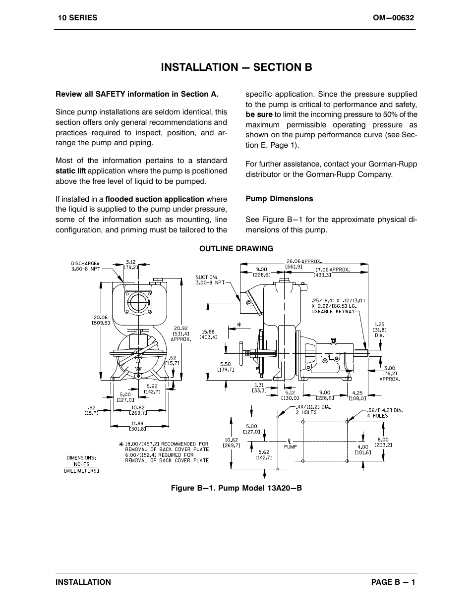 Installation - section b | Gorman-Rupp Pumps 13A20-B 712987 and up User Manual | Page 8 / 34