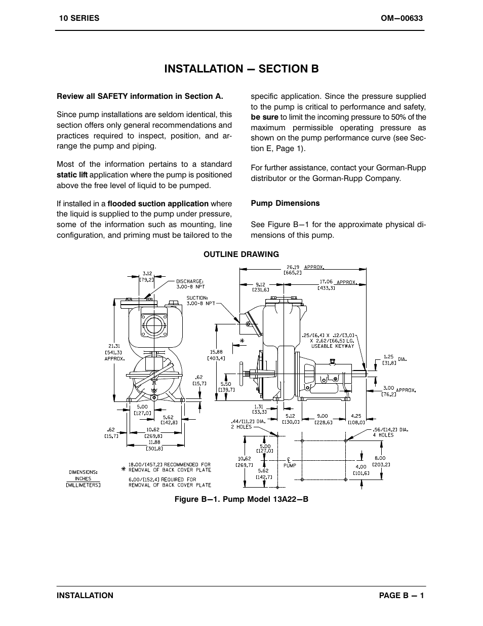 Installation - section b | Gorman-Rupp Pumps 13A22-B 1063371 and up User Manual | Page 8 / 35