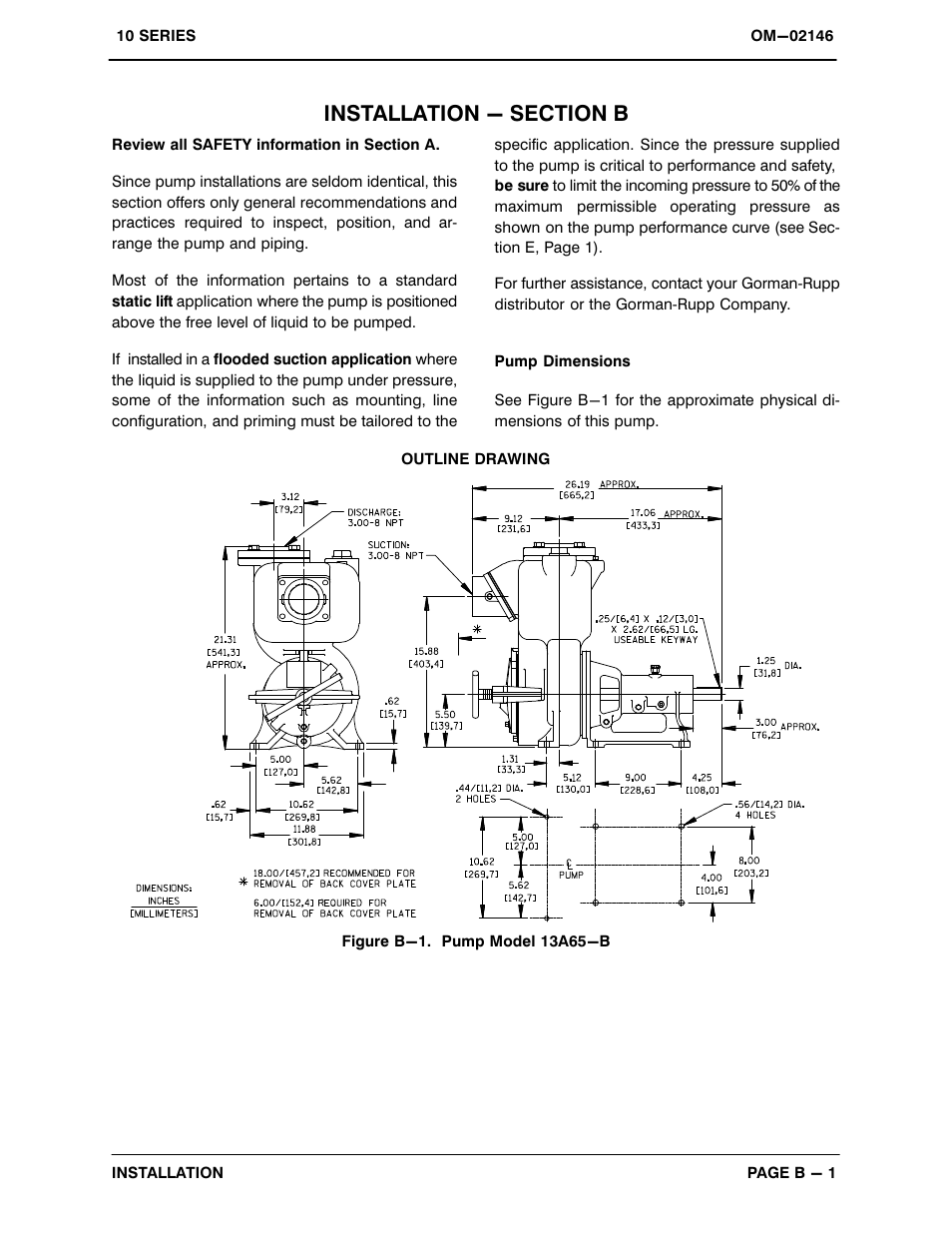 Installation - section b | Gorman-Rupp Pumps 13A65-B 776101 and up User Manual | Page 8 / 34