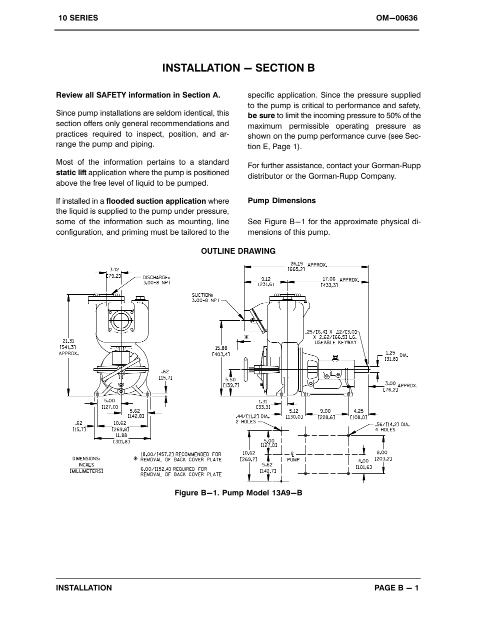 Installation - section b | Gorman-Rupp Pumps 13A9-B 733170 and up User Manual | Page 8 / 35