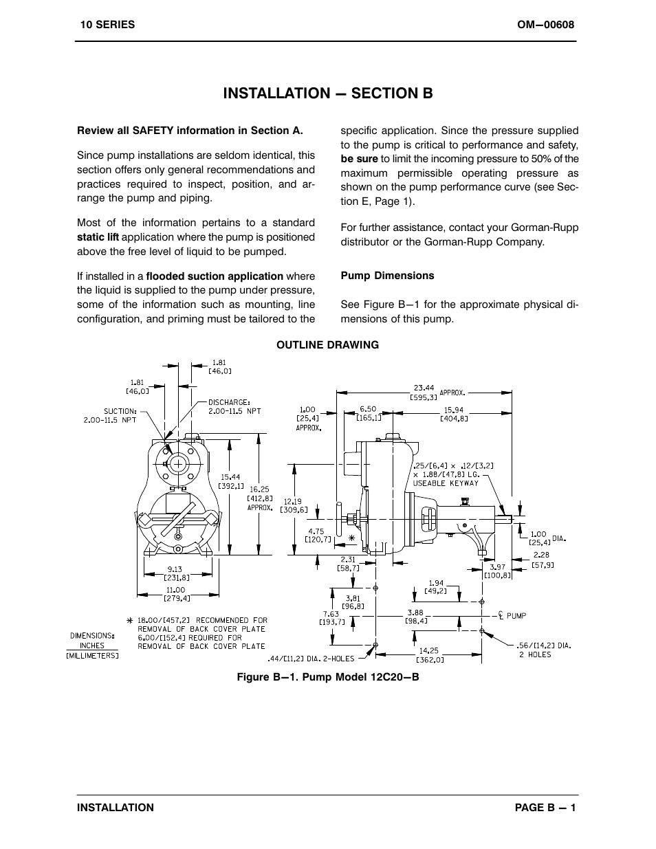 Installation - section b | Gorman-Rupp Pumps 12C20-B 1341727 and up User Manual | Page 8 / 35