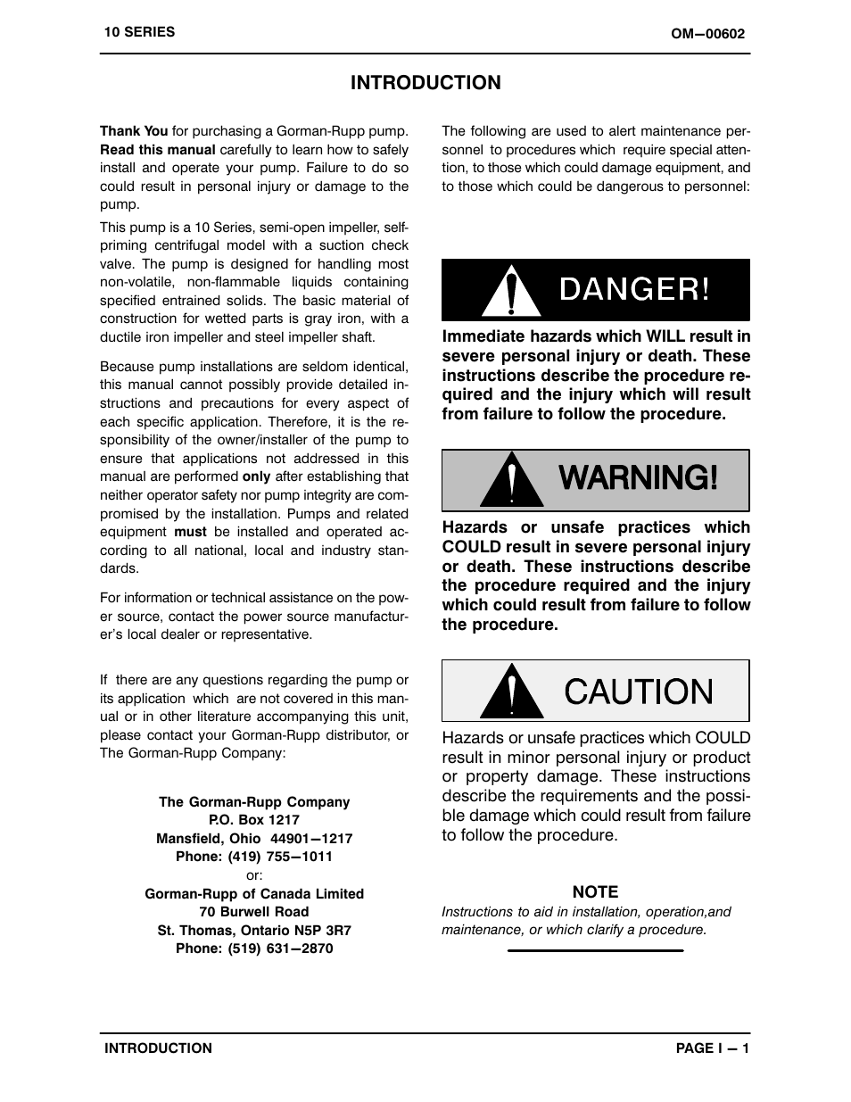 Introduction | Gorman-Rupp Pumps 12C2-B 722995 and up User Manual | Page 5 / 35