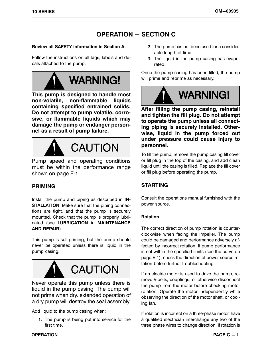 Operation - section c | Gorman-Rupp Pumps 112E60-B 1408480 and up User Manual | Page 16 / 34