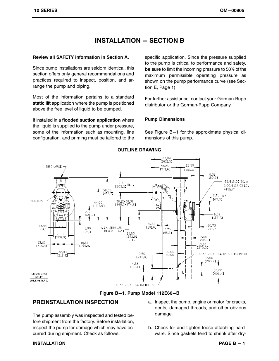 Installation - section b | Gorman-Rupp Pumps 112E60-B 1408480 and up User Manual | Page 8 / 34