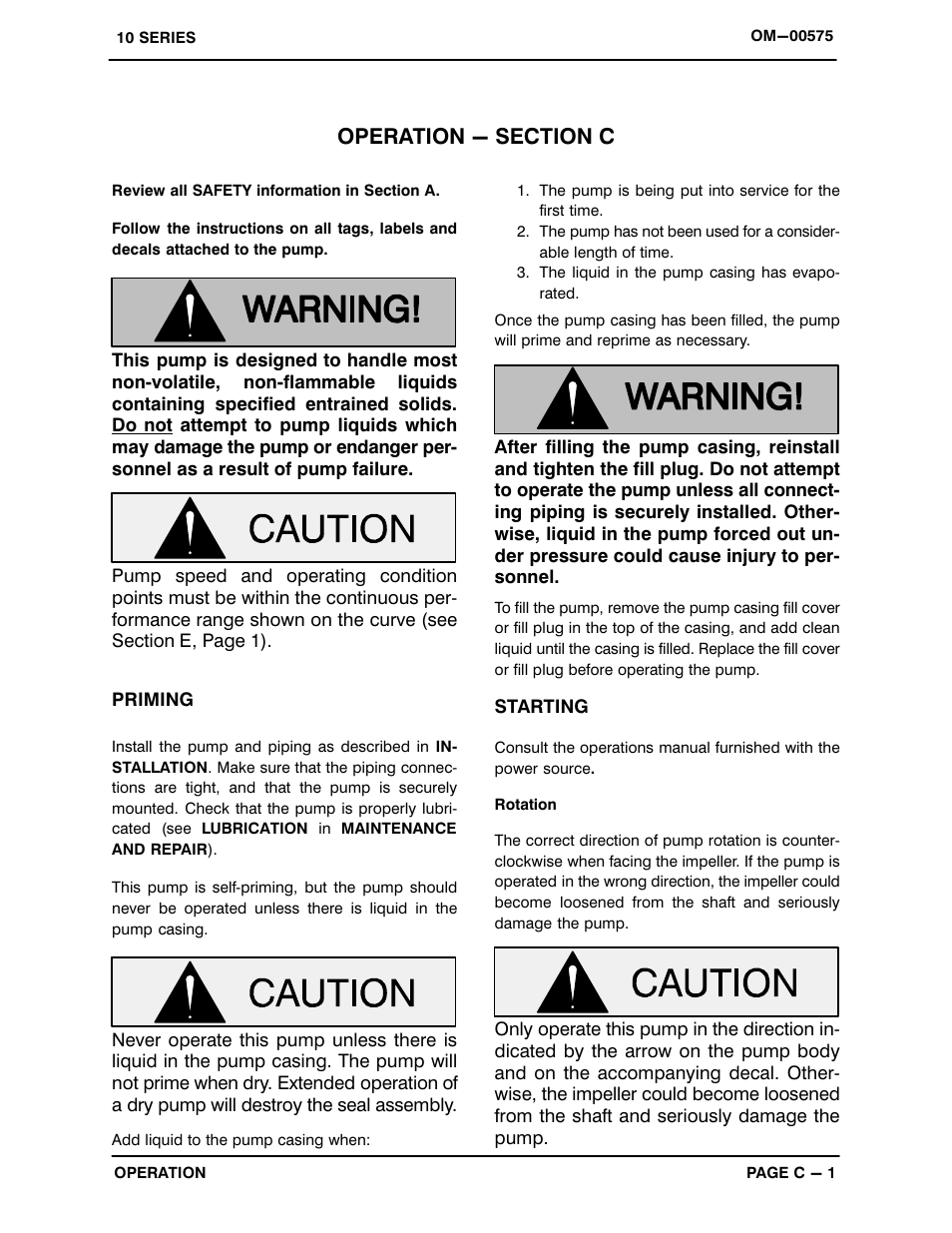 Operation - section c | Gorman-Rupp Pumps 12B2-B 723756 and up User Manual | Page 18 / 35