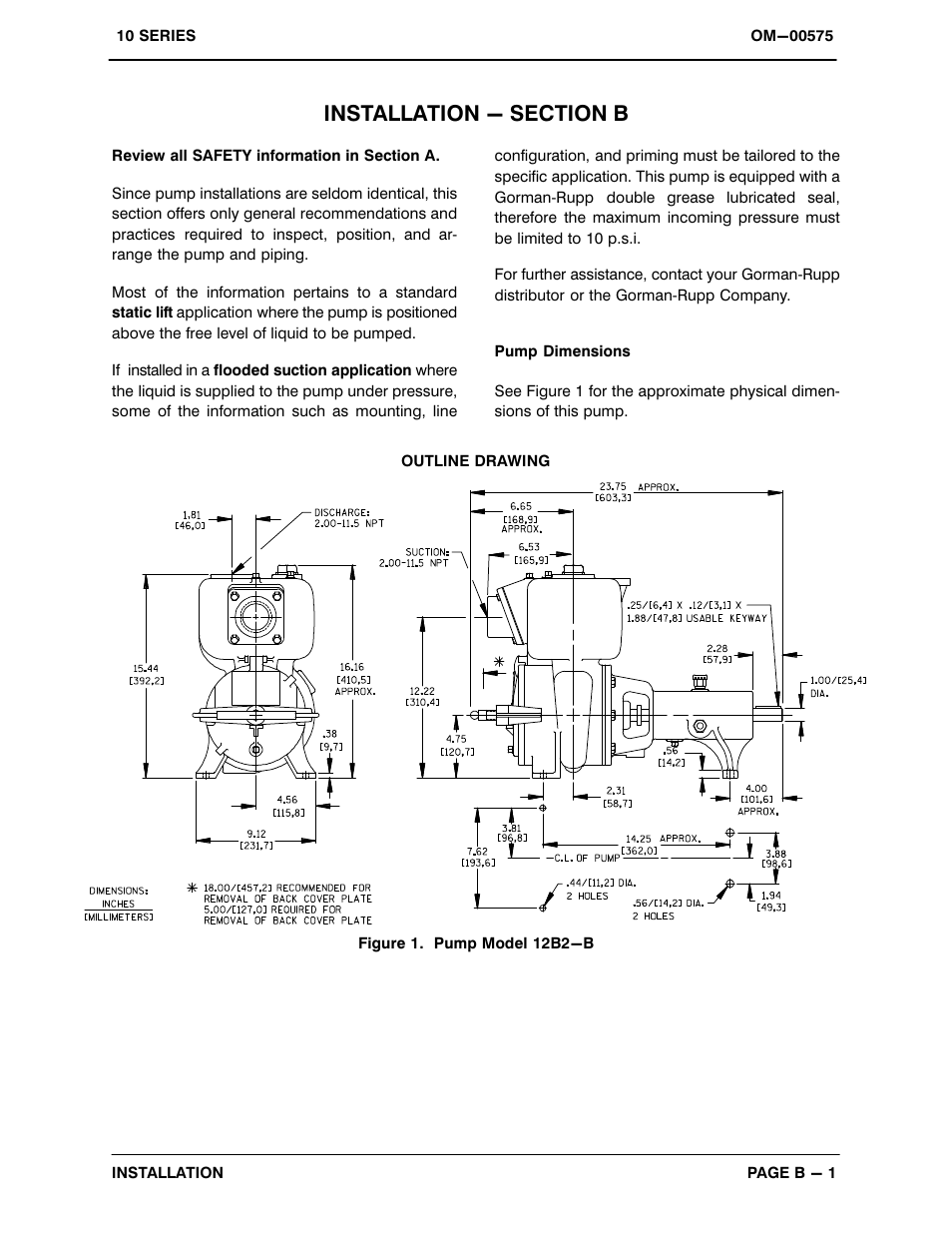 Installation - section b | Gorman-Rupp Pumps 12B2-B 723756 and up User Manual | Page 8 / 35