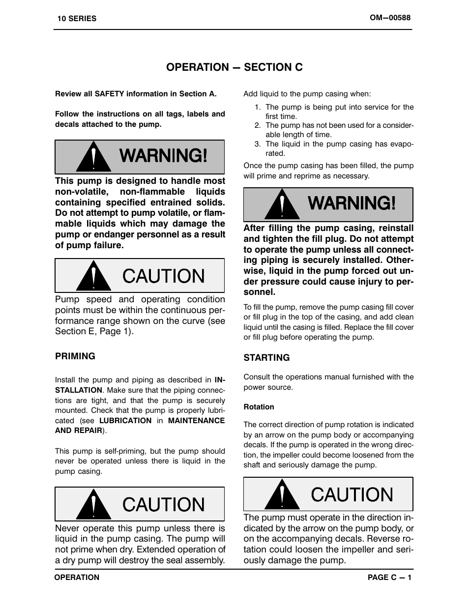 Operation - section c | Gorman-Rupp Pumps 12B20-B 1340494 and up User Manual | Page 18 / 35