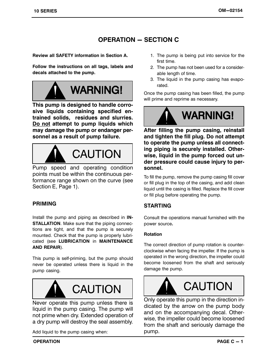 Operation - section c | Gorman-Rupp Pumps 11 1/2A65-B 776101 and up User Manual | Page 18 / 35