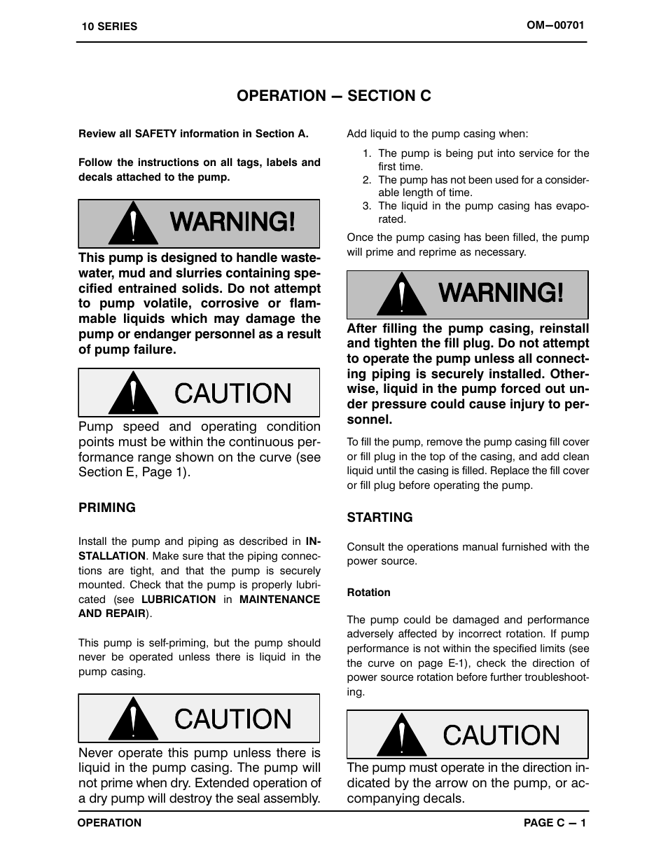 Operation - section c | Gorman-Rupp Pumps 112A20-B 814882 and up User Manual | Page 15 / 32