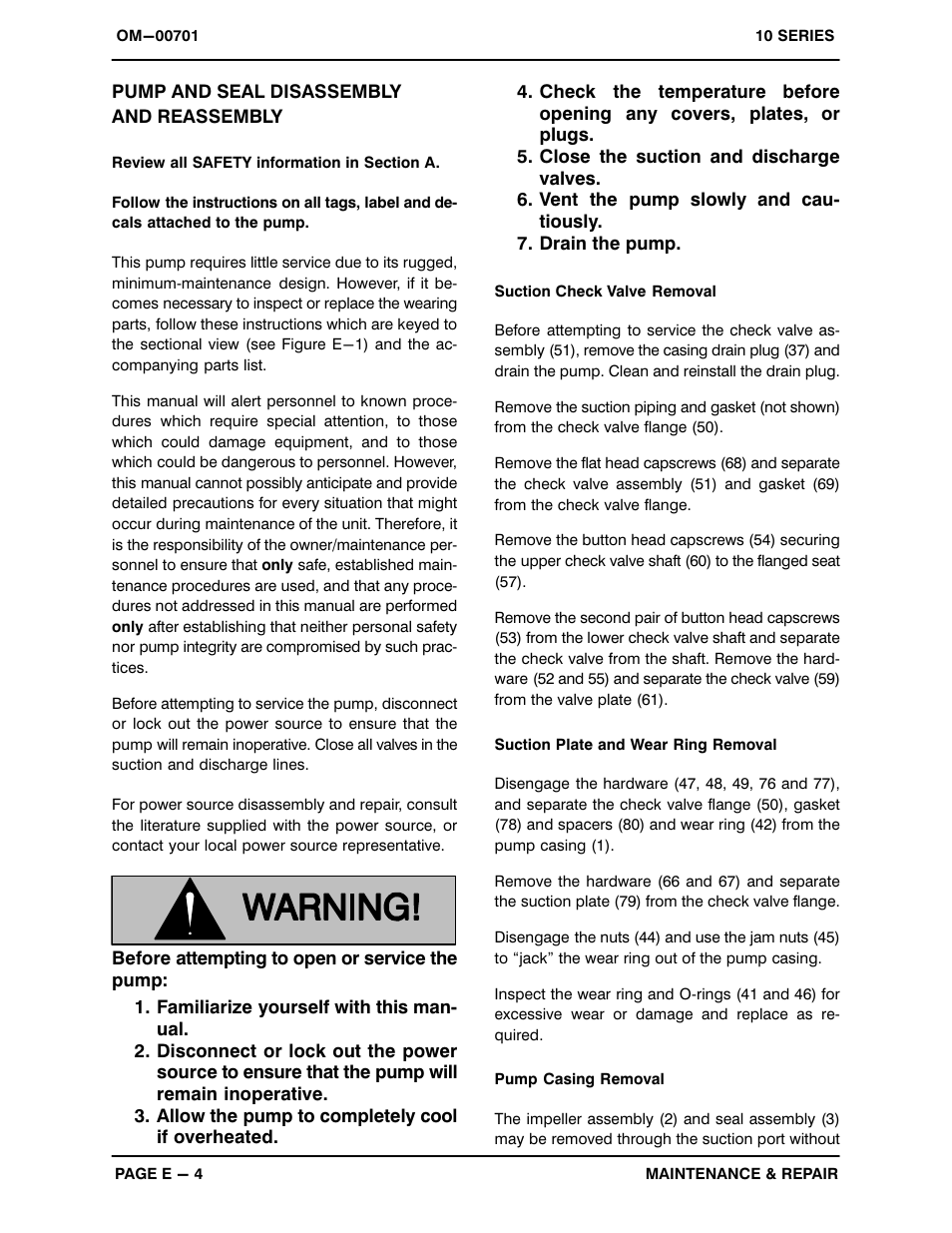 Pump and seal disassemblyand reassembly | Gorman-Rupp Pumps 112A20-B 814882 and up User Manual | Page 24 / 32