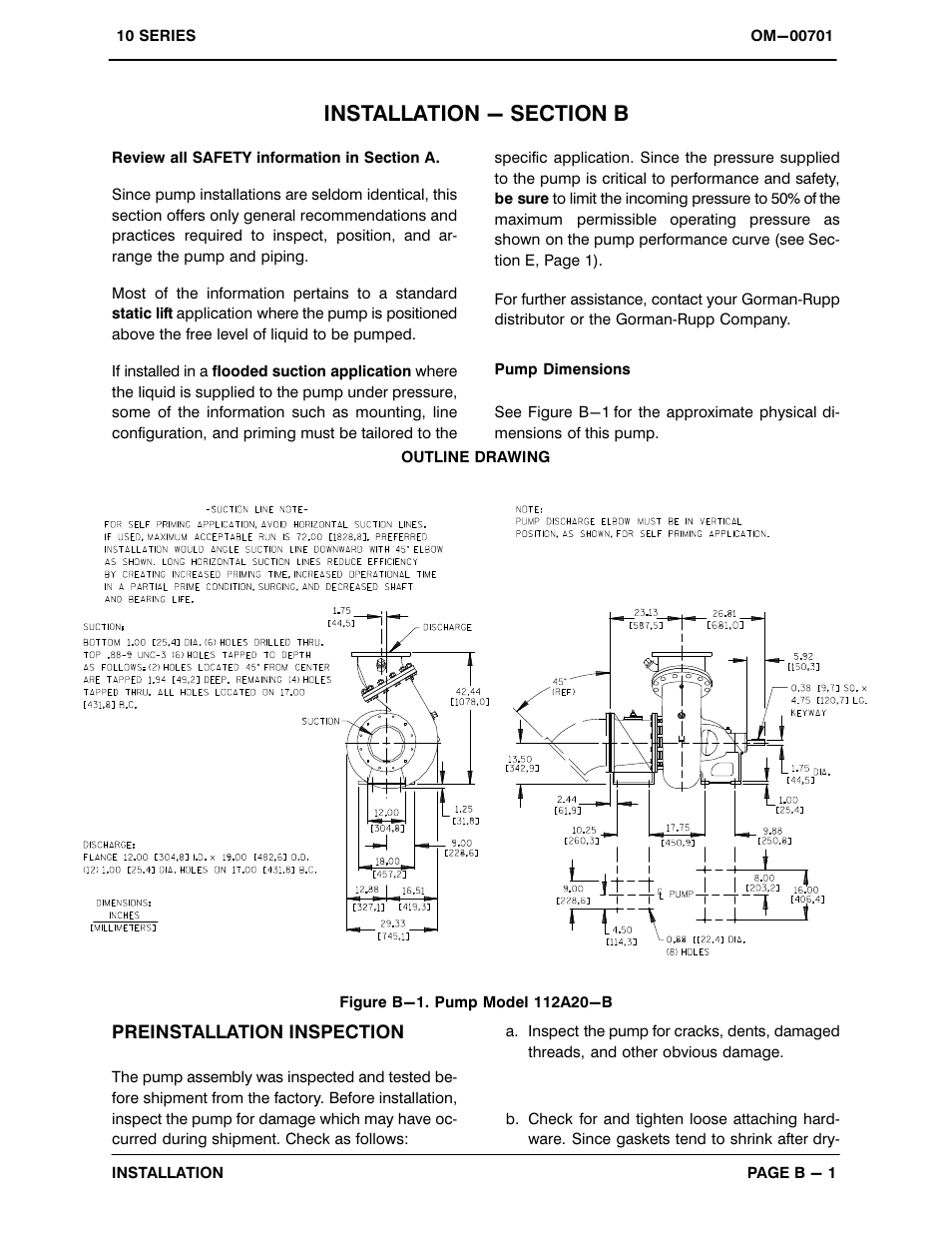 Installation - section b | Gorman-Rupp Pumps 112A20-B 814882 and up User Manual | Page 8 / 32