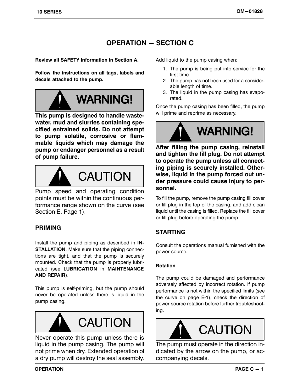 Operation - section c | Gorman-Rupp Pumps 112B60-B 758209 and up User Manual | Page 15 / 33