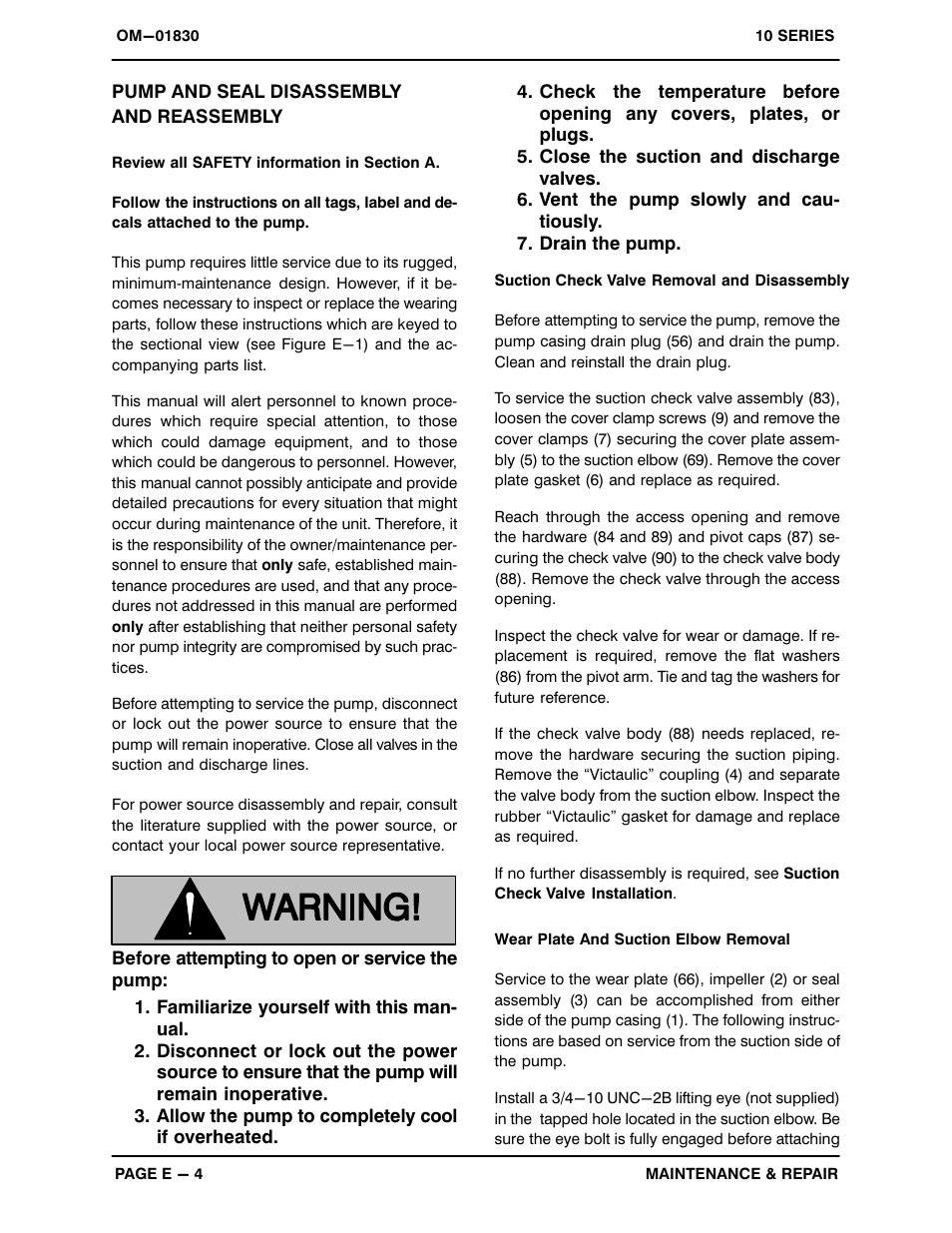 Pump and seal disassemblyand reassembly | Gorman-Rupp Pumps 112D60-B 1288322 and up User Manual | Page 27 / 35