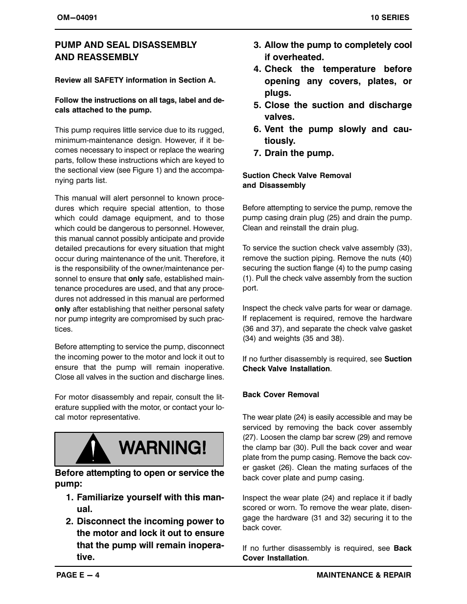 Pump and seal disassembly and reassembly | Gorman-Rupp Pumps 11 1/2A3-E2 1P 1045642 and up User Manual | Page 24 / 29