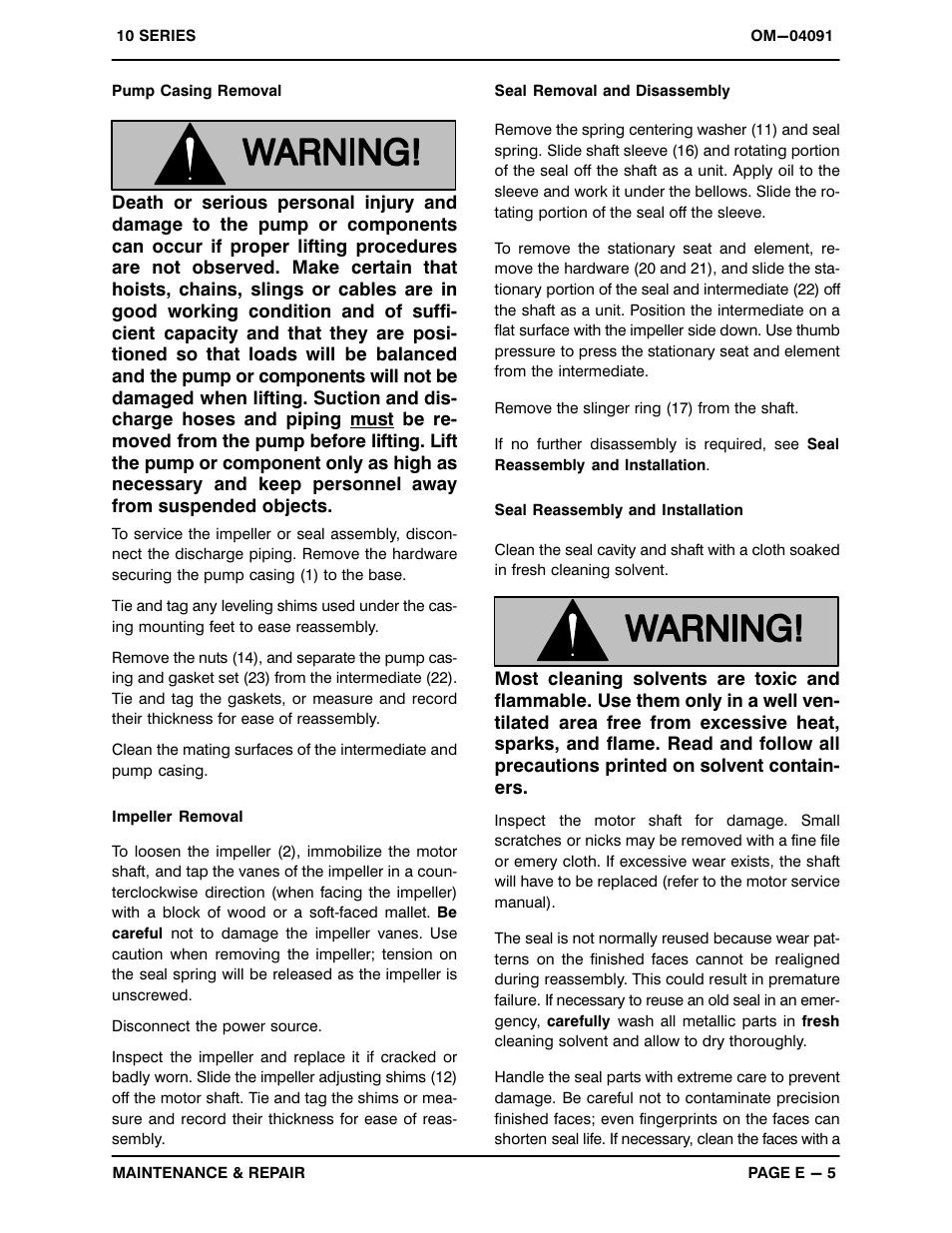 Gorman-Rupp Pumps 11 1/2A3-E2 1P 1045642 and up User Manual | Page 25 / 29