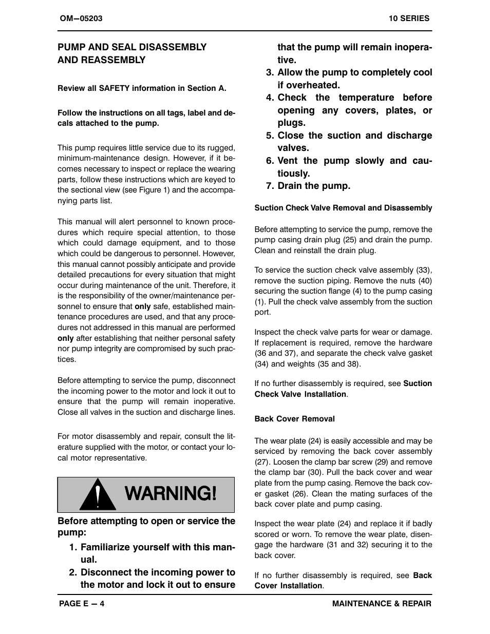 Pump and seal disassemblyand reassembly | Gorman-Rupp Pumps 11 1/2A3-KW1.5 3P 1214536 and up User Manual | Page 22 / 26