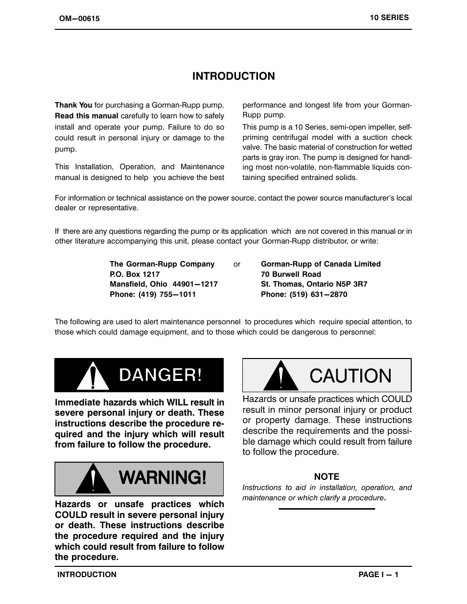 Introduction | Gorman-Rupp Pumps 11 1/2A52-B 1241127 and up User Manual | Page 4 / 32