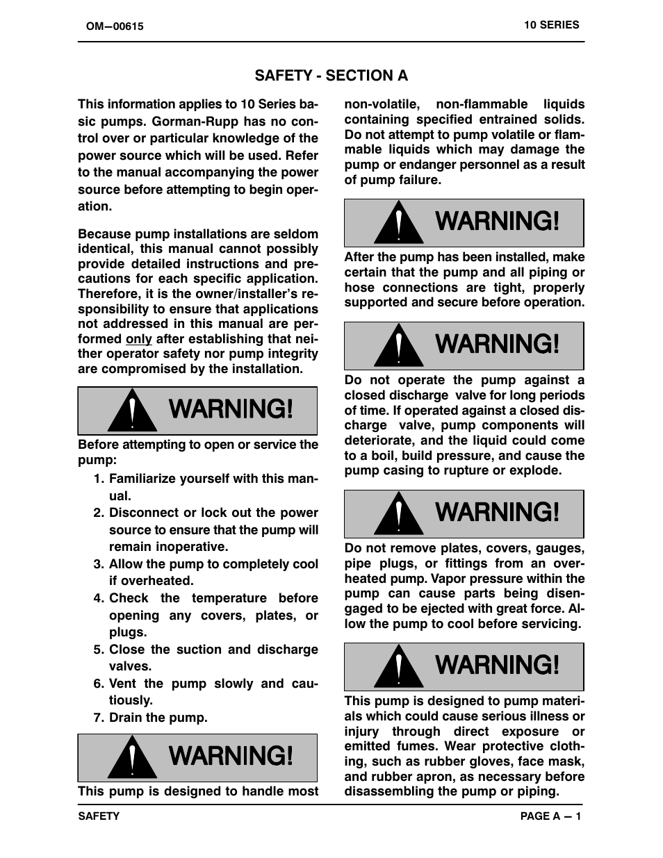 Safety | Gorman-Rupp Pumps 11 1/2A52-B 1241127 and up User Manual | Page 5 / 32