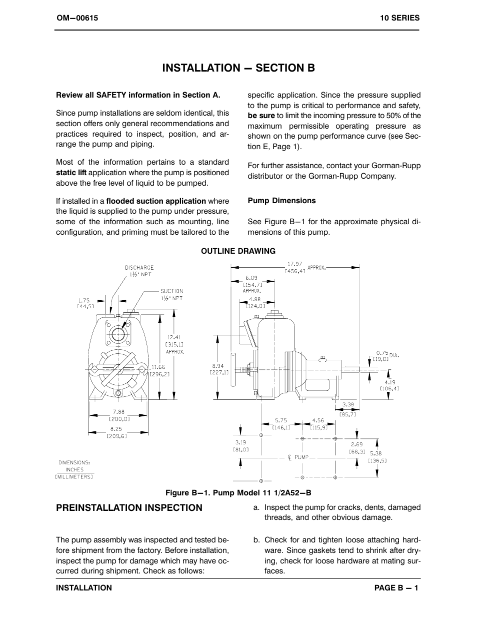 Installation | Gorman-Rupp Pumps 11 1/2A52-B 1241127 and up User Manual | Page 7 / 32