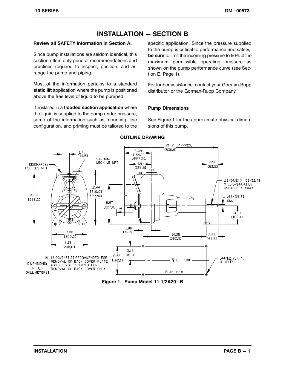 Installation - section b | Gorman-Rupp Pumps 11 1/2A20-B 519865 and up User Manual | Page 8 / 35