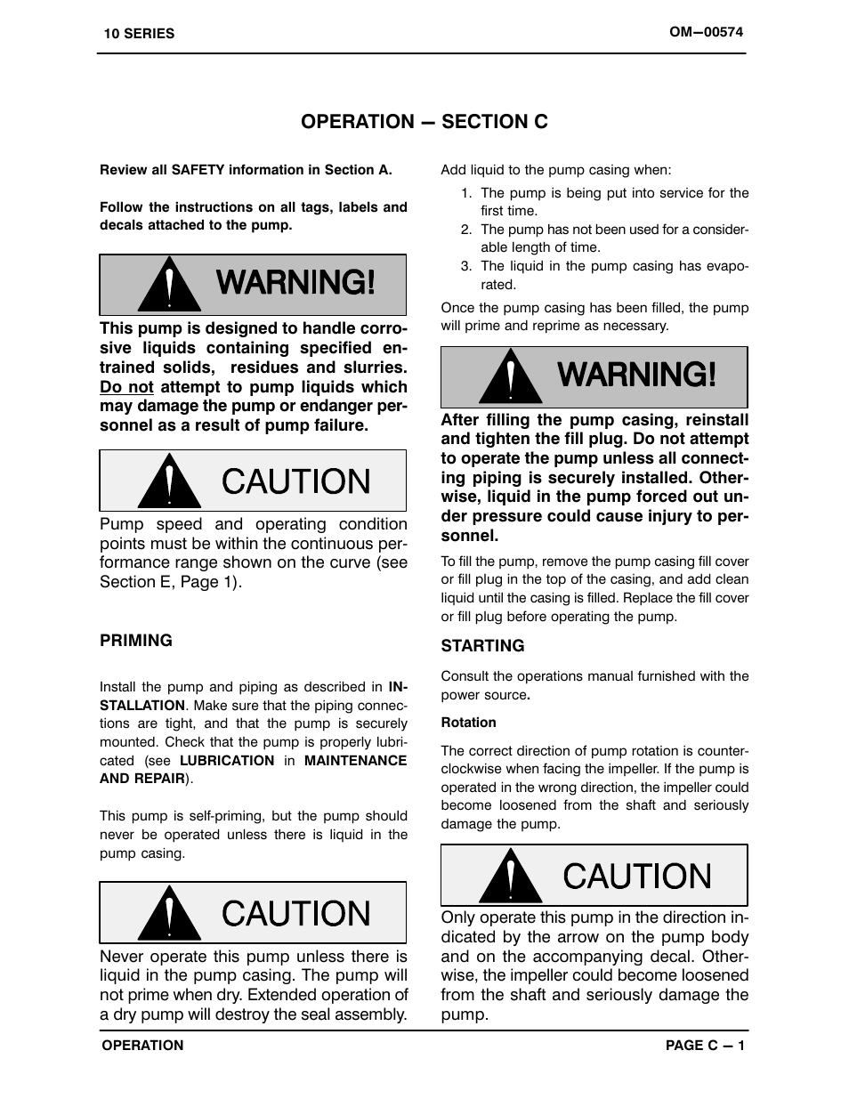 Operation - section c | Gorman-Rupp Pumps 11 1/2A22-B 1060190 and up User Manual | Page 18 / 35