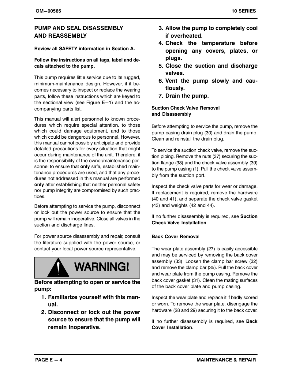 Pump and seal disassembly and reassembly | Gorman-Rupp Pumps 11 1/2A3-B 348418 and up User Manual | Page 27 / 35