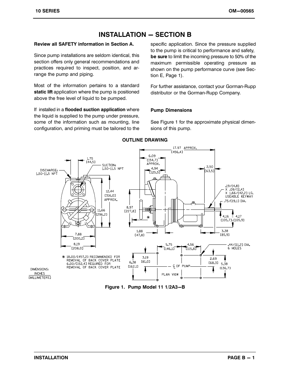 Installation - section b | Gorman-Rupp Pumps 11 1/2A3-B 348418 and up User Manual | Page 8 / 35