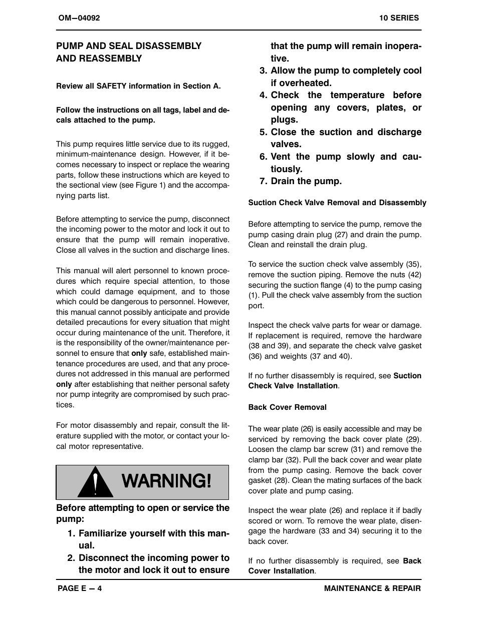 Pump and seal disassembly and reassembly | Gorman-Rupp Pumps 11 1/2A2-E2 1P 1046838 and up User Manual | Page 25 / 30