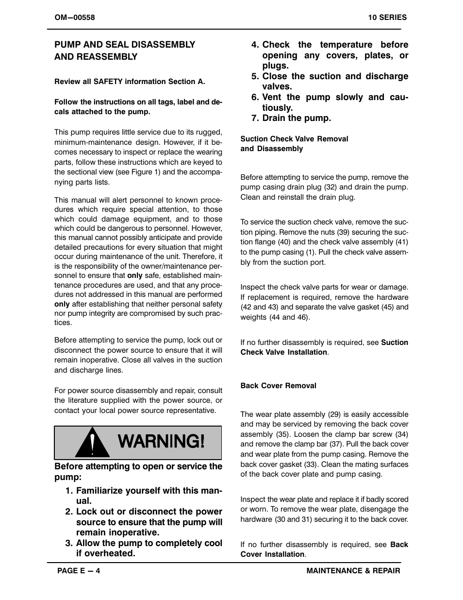 Pump and seal disassembly and reassembly | Gorman-Rupp Pumps 11 1/2A2-B 347543 and up User Manual | Page 27 / 35